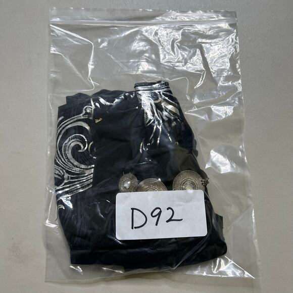 Annabelle One Shoulder Black Top Beaded Strap Metallic Floral Print Women Small - Picture 10 of 10